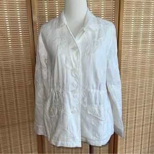 J Jill Eyelet Jacket Linen Blend Size XS